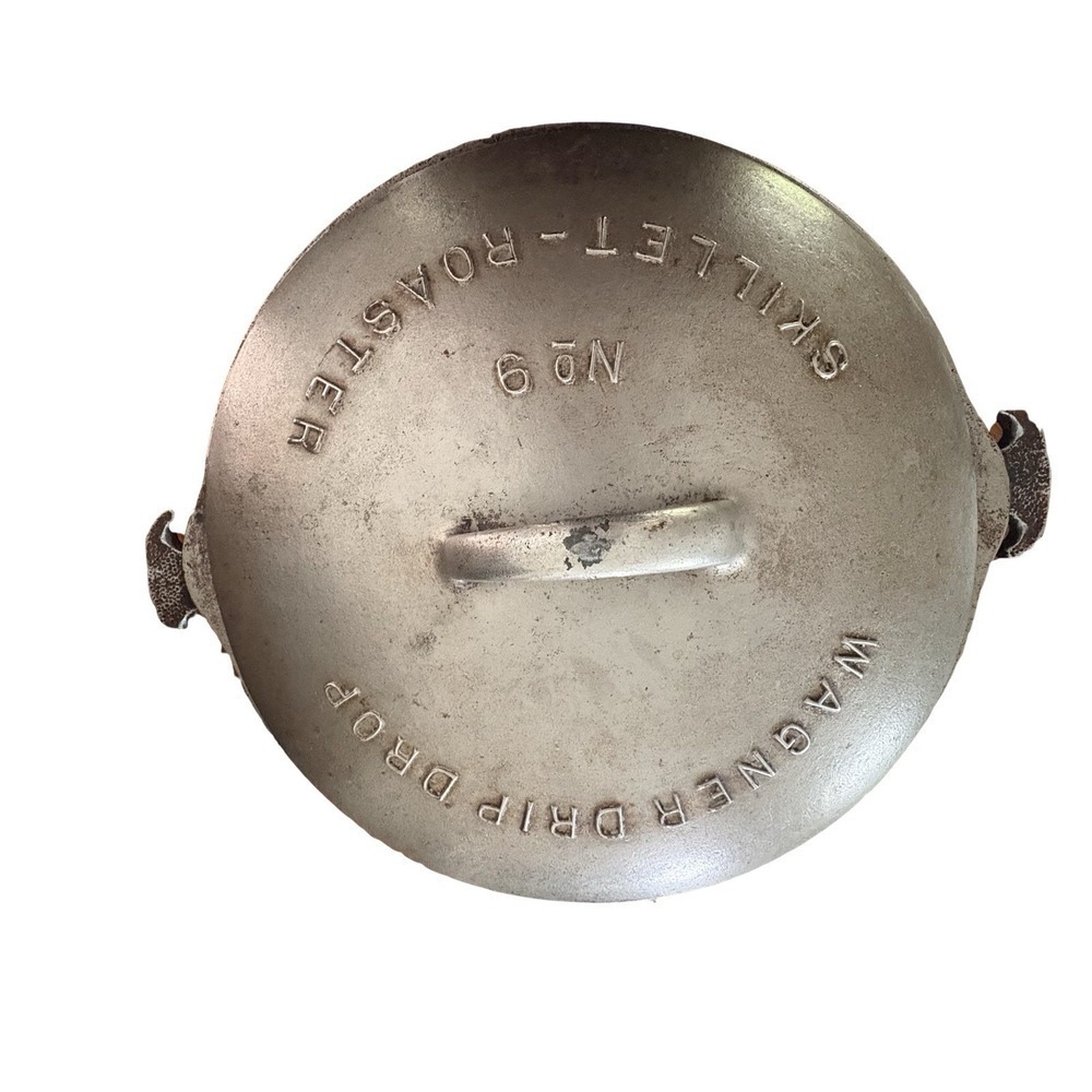 Wagner Drip Drop #9 Skillet Roaster Cast Iron Lid & Pan Vintage Made In USA - Picture 6 of 10